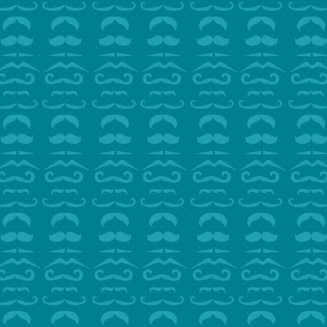 Teal Mustache Fabric fabric by amyteets on Spoonflower - custom fabric