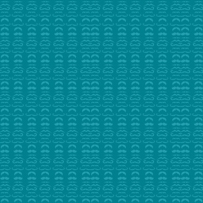 Teal Mustache Fabric