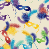 Mardi Gras masks on cream
