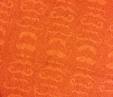 Orange Mustache Fabric