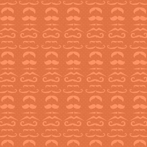 Orange Mustache Fabric fabric by amyteets on Spoonflower - custom fabric