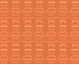 Orange Mustache Fabric