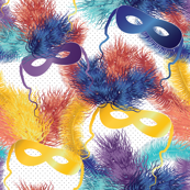 party masks on polka dot