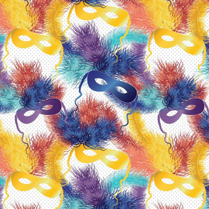 party masks on polka dot