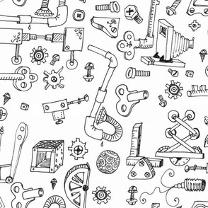 Steampunk Parts: Black & White