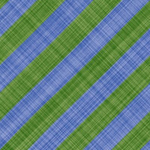 Diagonal Linen Stripe - Green Blue