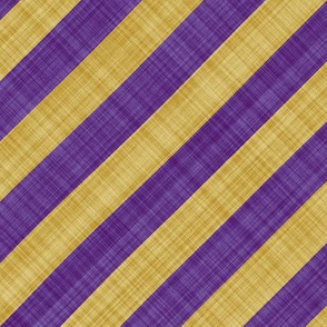 Diagonal Linen Stripe - Purple Yellow