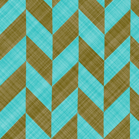 Chevron Linen - Zigzag Alternate - Brown Turquoise fabric by bonnie_phantasm on Spoonflower - custom fabric