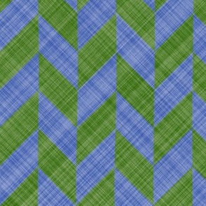 Chevron Linen - Zigzag Alternate - Green Blue