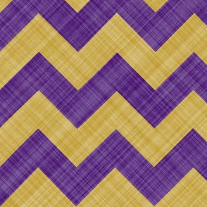 Chevron Linen - Zigzag - Purple Yellow