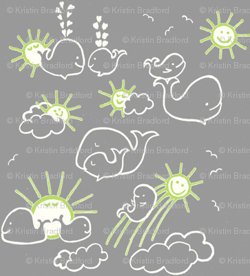 You Are My Sunshine Whales in Green