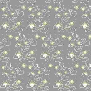 You Are My Sunshine Whales in Green