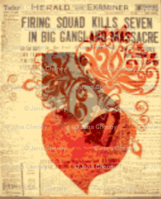 Hearts and newspaper