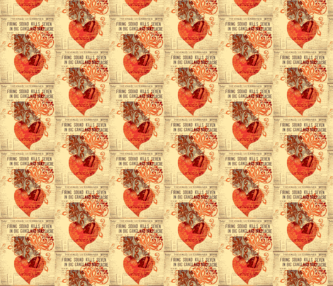 Hearts and newspaper fabric by janalinde on Spoonflower - custom fabric