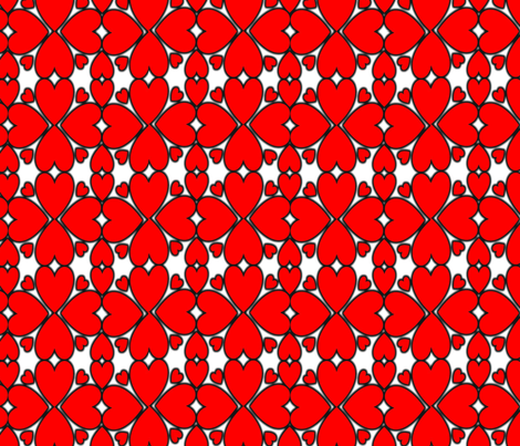 All Hearts Lace in Red fabric by yomarie on Spoonflower - custom fabric