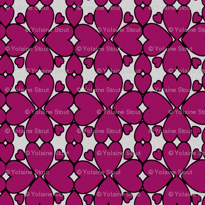 All Hearts Lace in Plum on Gray