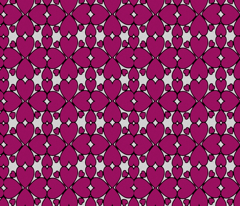 All Hearts Lace in Plum on Gray fabric by yomarie on Spoonflower - custom fabric