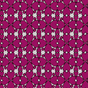 All Hearts Lace in Plum on Gray