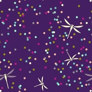Dragonfly Dots - Eggplant