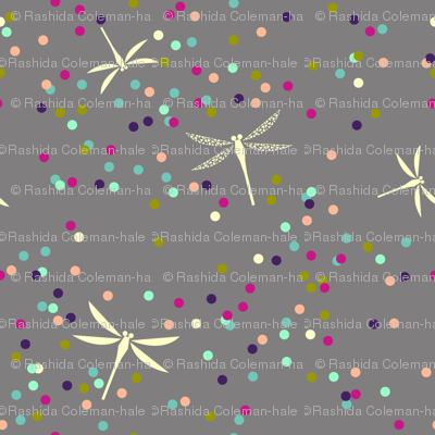 Dragonfly Dots - Grey