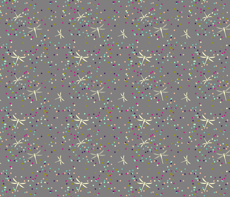 Dragonfly Dots - Grey fabric by iheartlinen_ on Spoonflower - custom fabric