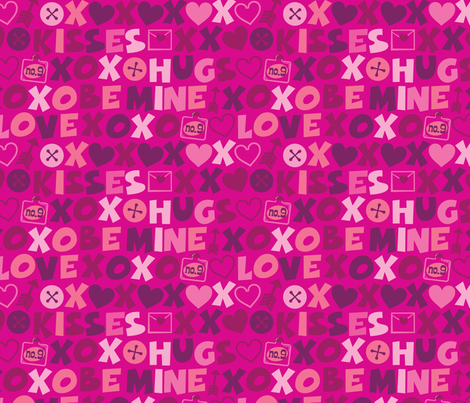 Hugs & Kisses fabric by edmillerdesign on Spoonflower - custom fabric