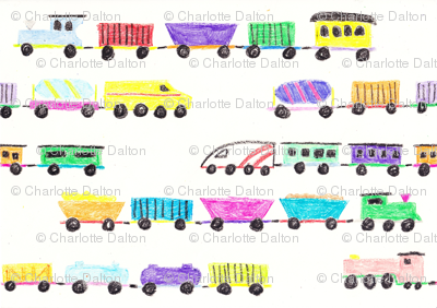 Crayon toy trains