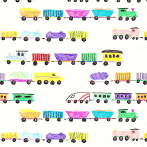 Crayon toy trains