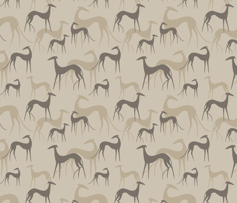 sighthounds coffee fabric by lobitos on Spoonflower - custom fabric