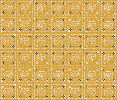 heart_card_yellow fabric by mybohohome on Spoonflower - custom fabric