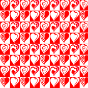 Hearts in red and white