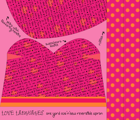 Love Languages Cut & Sew Reversible Sweetheart Apron (Click for full pattern) fabric by fortheloveofholidays on Spoonflower - custom fabric