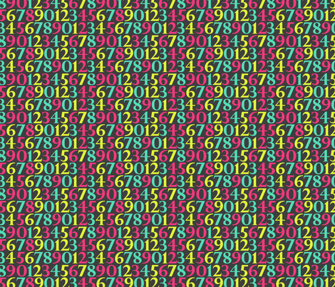 Neon Numbers fabric by graycatbird on Spoonflower - custom fabric