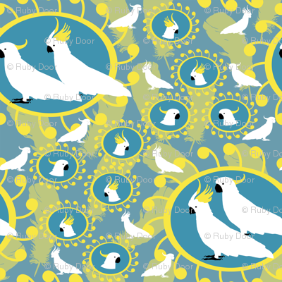 Sulfer Crested Cockatoos - Solid Background (no feathers)