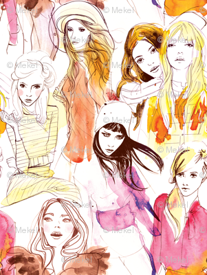 Mekel girls water color warm summer nights Ink Mix