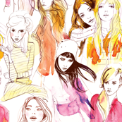 Mekel girls water color warm summer nights Ink Mix