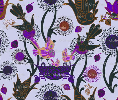 Birds and Nests (Purple)