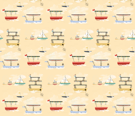Boats fabric by elizabethdoyle on Spoonflower - custom fabric