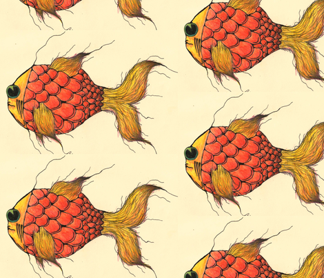 goldflish on your walls fabric by claytown on Spoonflower - custom fabric