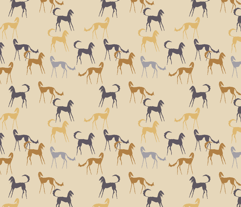 Saluki beige fabric by lobitos on Spoonflower - custom fabric