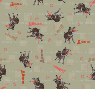 Tasmanian Devils on dark background