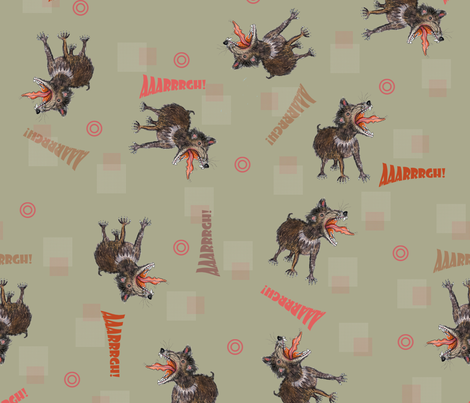 Tasmanian Devils on dark background fabric by sydama on Spoonflower - custom fabric