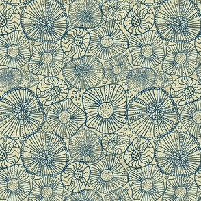 abstract blue flowers