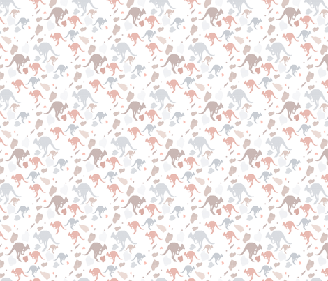 pastel kangaroos fabric by bricksandcolors on Spoonflower - custom fabric