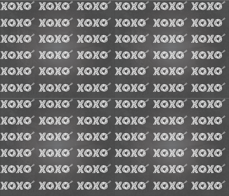 XOXO Chalkboard fabric by abergen on Spoonflower - custom fabric