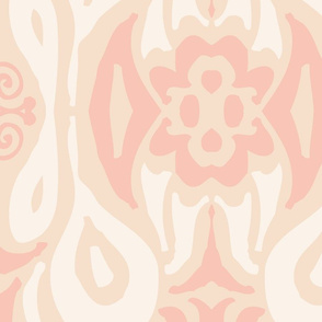 damask soft peony peach pattern