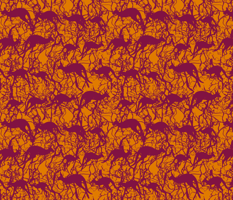 Red Earth Roos fabric by wednesdaysgirl on Spoonflower - custom fabric