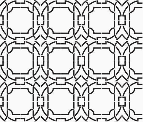 Bamboo Trellis-Black fabric by melberry on Spoonflower - custom fabric