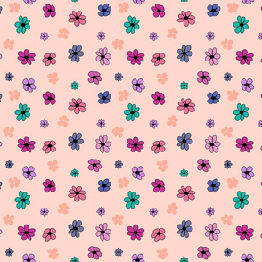 Melon Berry Flowers with Black