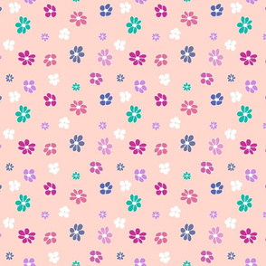 Melon Berry Flowers with White